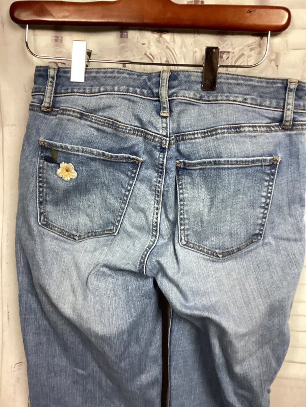 Talbots Embroidered Denim Jeans Slim Ankle Roses 2P - Picture 6 of 9